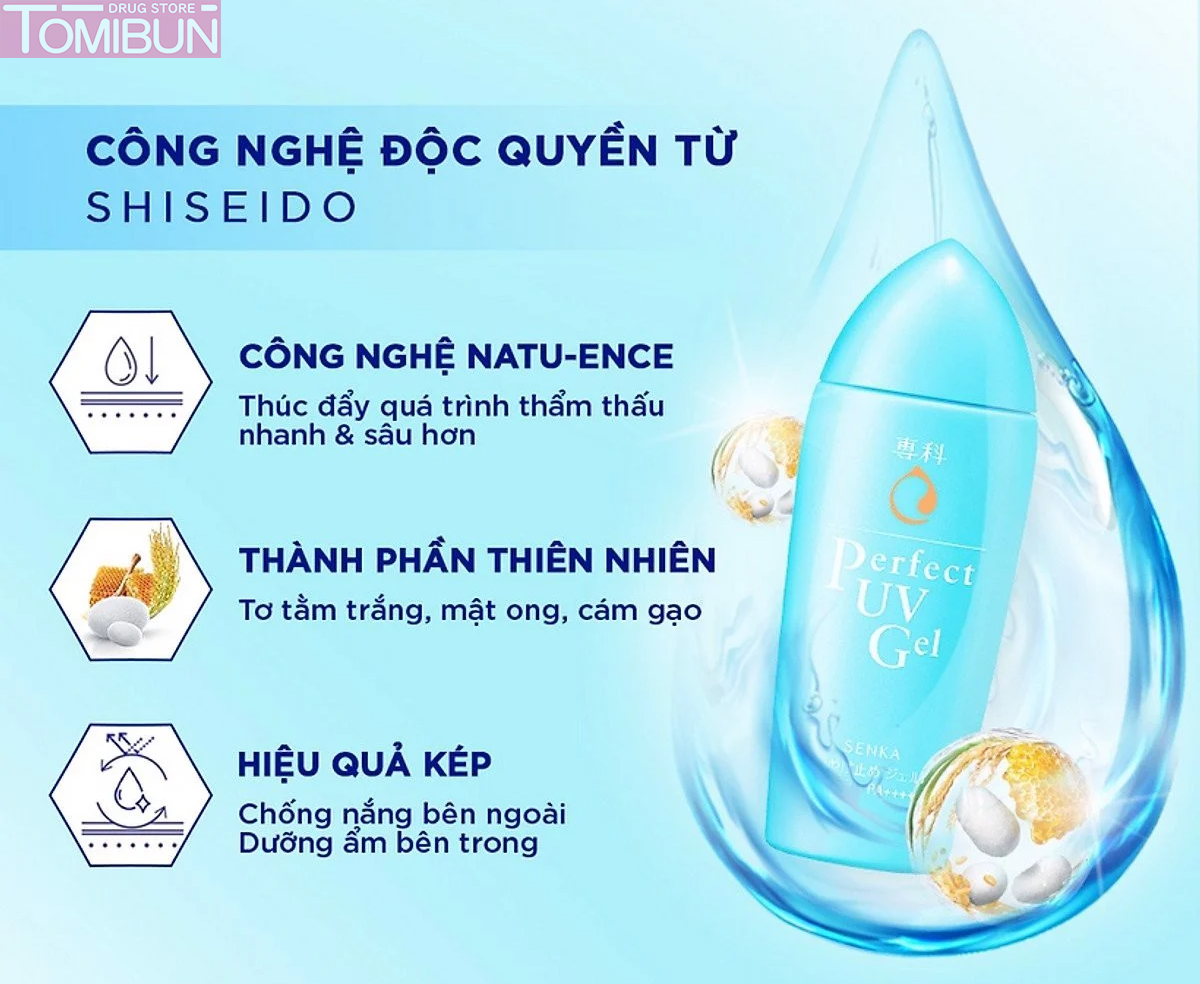 GEL SỮA CHỐNG NẮNG ẨM MƯỢT SENKA PERFECT UV GEL SPF50/PA++++ 80G