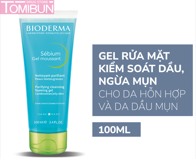 GEL RỬA MẶT DÀNH CHO DA DẦU & HỖN HỢP 200ML BIODERMA SÉBIUM GEL MOUSSANT