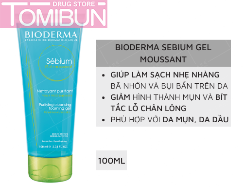 GEL RỬA MẶT DÀNH CHO DA DẦU & HỖN HỢP 200ML BIODERMA SÉBIUM GEL MOUSSANT