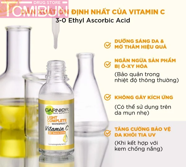 SERUM GARNIER TĂNG CƯỜNG SÁNG DA MỜ THÂM BRIGHT COMPLETE 30X VITAMIN C BOOSTER SERUM 30ML