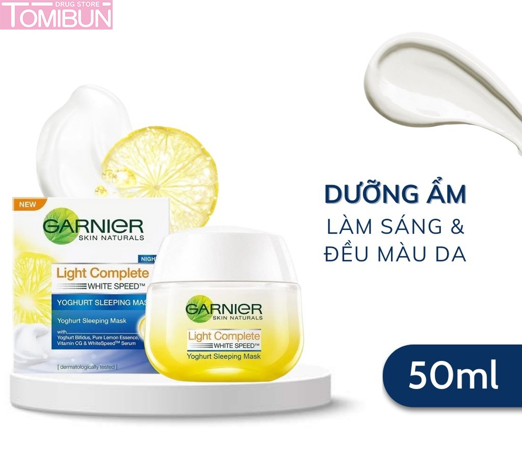 MẶT NẠ NGỦ GARNIER TINH CHẤT SỮA CHUA SÁNG DA BAN ĐÊM LIGHT COMPLETE YOGHURT SLEEPING MASK 50ML