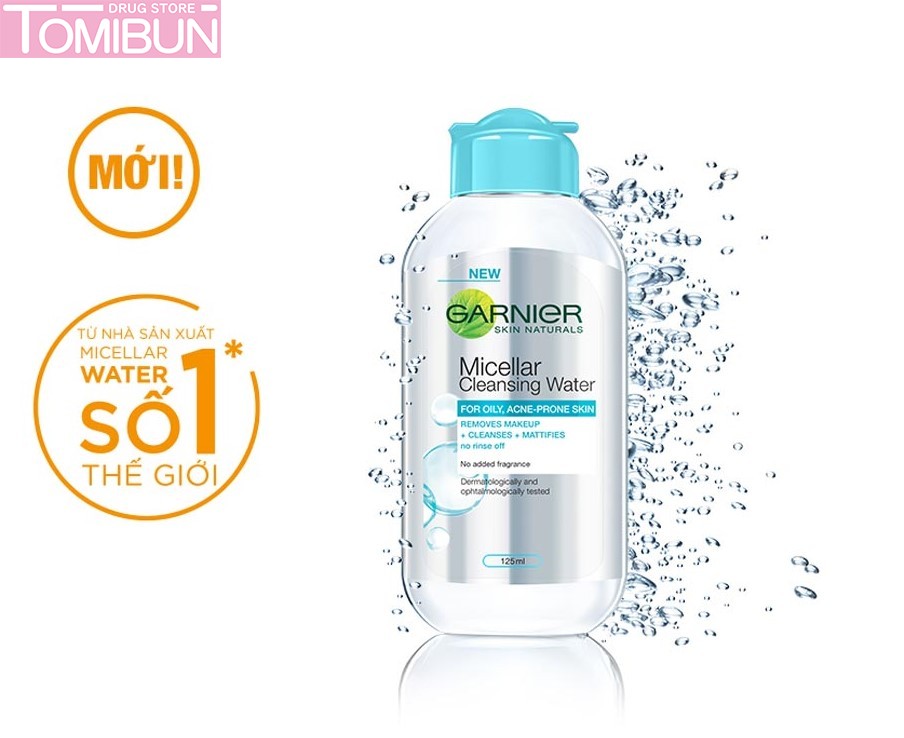 NƯỚC TẨY TRANG GARNIER DÀNH CHO DA DẦU VÀ MỤN MICELLAR CLEANSING WATER FOR OILY & ACNE-PRONE SKIN 125ML