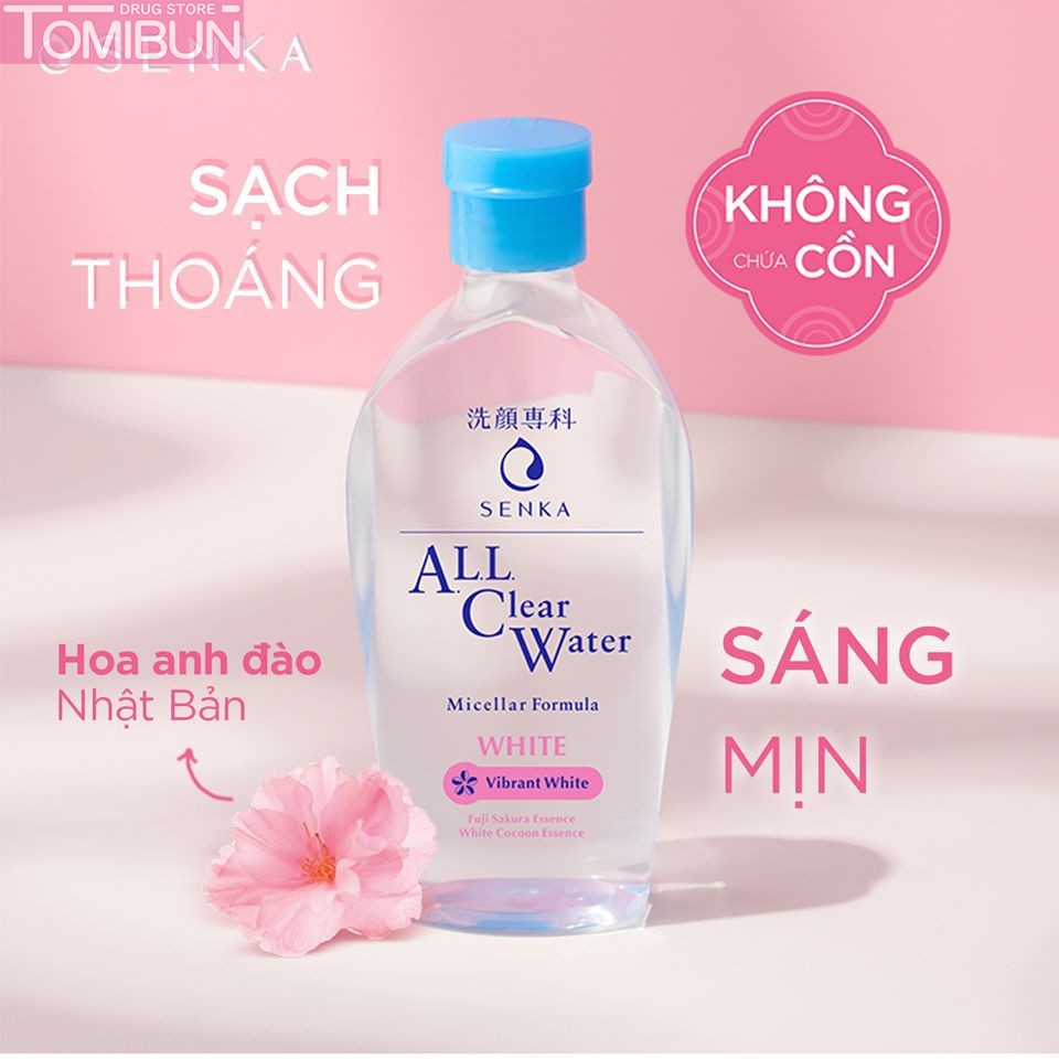 NƯỚC TẨY TRANG SENKA CẤP ẨM, DƯỠNG SÁNG DA ALL CLEAR WATER MICELLAR FORMULA BRIGHT 230ML