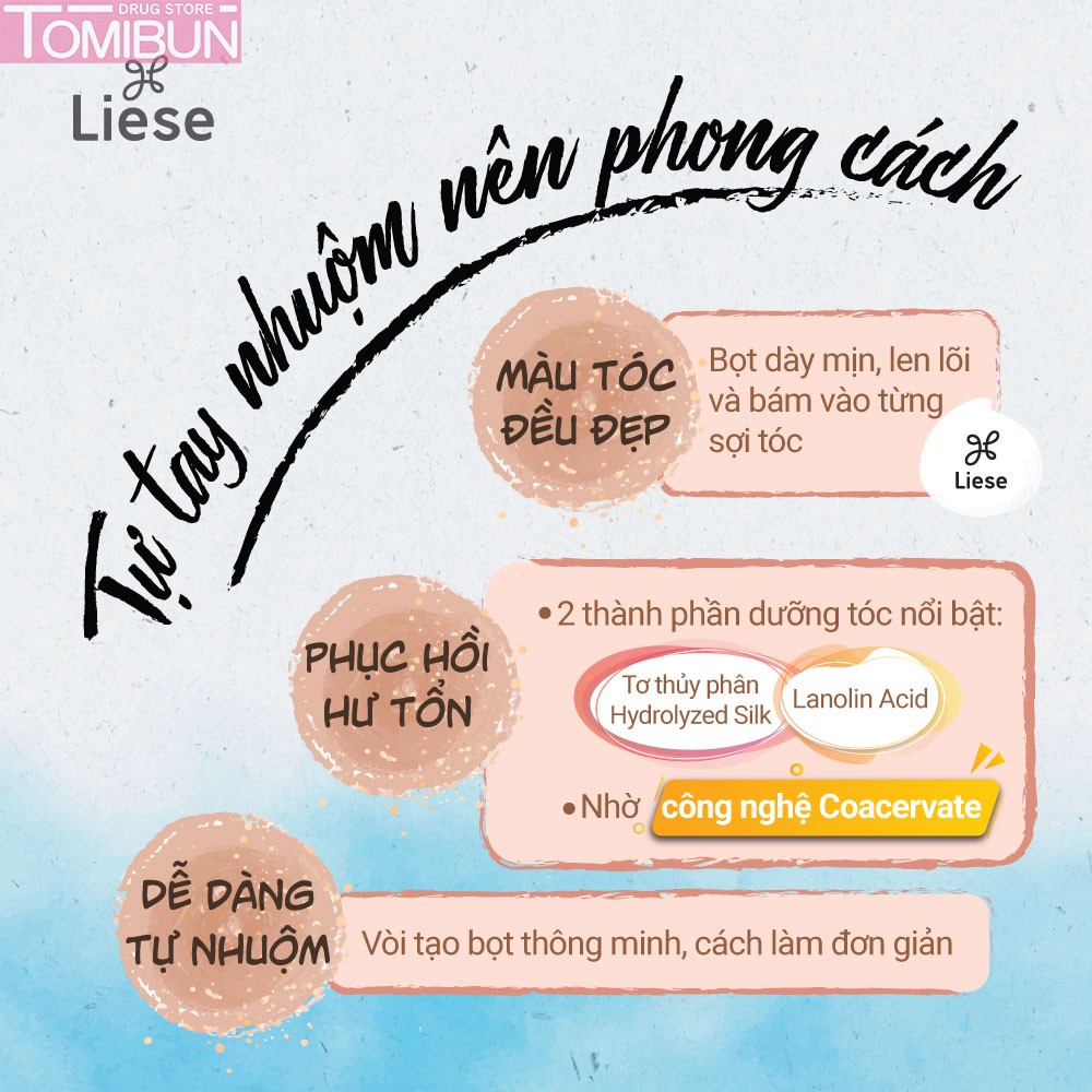 BỌT KEM NHUỘM TÓC LIESE MÀU NÂU HỒNG SUGAR PINK 108ML