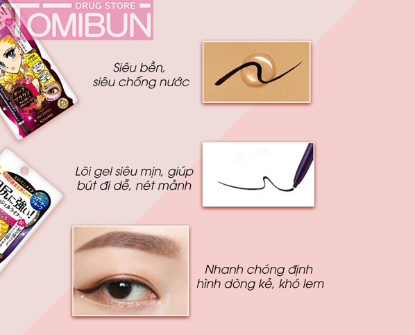 BÚT KẺ MẮT NƯỚC KISSME SIÊU MƯỢT KHÔNG TRÔI MÀU NÂU ĐEN 0.4ML SMOOTH LIQUID EYELINER SUPER KEEP 03 BROWN BLACK