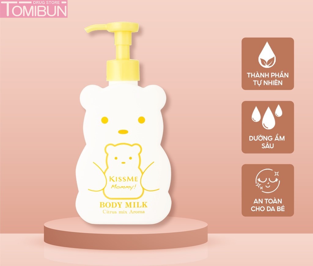 SỮA DƯỠNG THỂ KISSME CẤP ẨM MÙI CAM CHANH CHO BÉ MOMMY BODY MILK C 200G