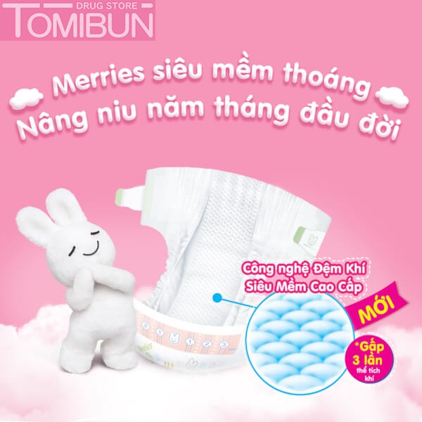 BỈM QUẦN MERRIES CỠ L CHO BÉ TỪ 9-14KG 54 MIẾNG